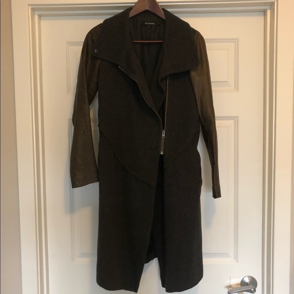 Tess Giberson Wool and Leather Coat size 2
